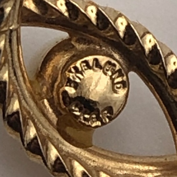 VTG Ekelund Real Pearl 14k Gold Fill Filled Petit Circles Brooch 1” x .6” - Picture 4 of 8